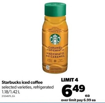Real Canadian Superstore starbucks iced coffee 1.18/1.42L offer