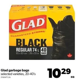Real Canadian Superstore Glad garbage bags 20-40's offer
