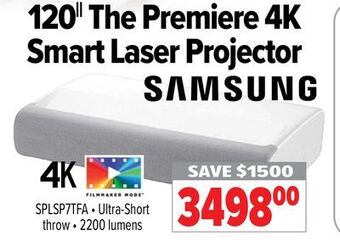 2001 Audio Video Samsung 120" the premiere 4k smart laser projector offer