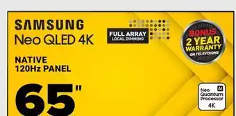 Visions Electronics Samsung neo qled 4l native 120hz panel, 65" offer