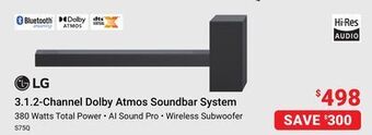 Visions Electronics Lg 3.1. 2-channel dolby atmos soundbar system offer