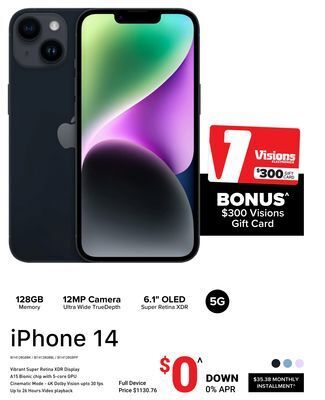 Visions Electronics Apple iphone 14 offer