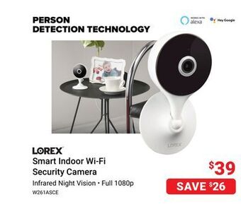 Visions Electronics Lorex smart indoor wi-fi security camera offer