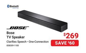 Visions Electronics Bose tv speaker offer