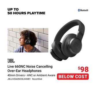 Visions Electronics Jbl live 660nc noise cancelling over-ear headphones offer