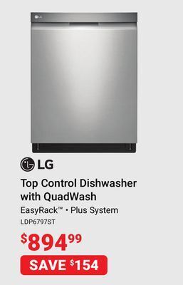 Visions Electronics Lg top control dishwasher with quadwash offer