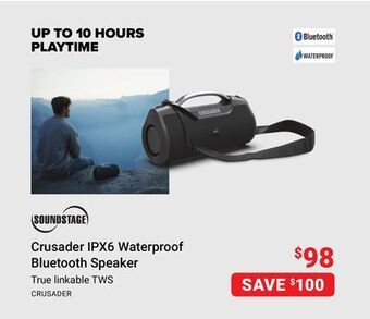 Visions Electronics Soundstage crusader ipx6 waterproof bluetooth speaker offer