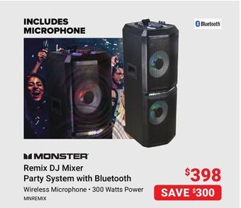 Visions Electronics Monster remix dj mixer party system with bluetooth offer