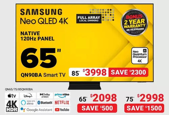 Visions Electronics Samsung smart tv. 65" offer