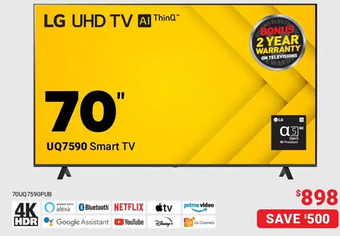 Visions Electronics Lg 70" uq7590 smart tv offer