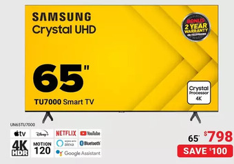 Visions Electronics Samsung 65" 4k hdr smart tv offer