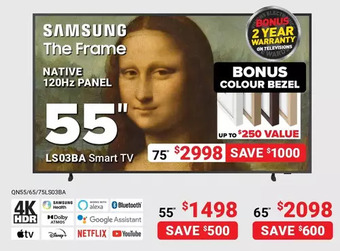 Visions Electronics Samsung the frame smart tv 55" offer