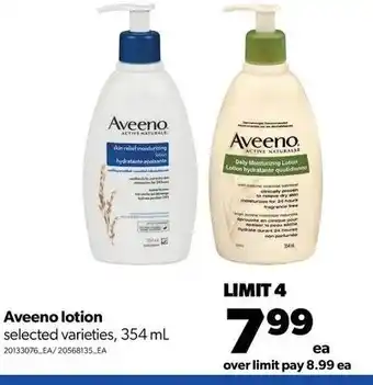 Real Canadian Superstore Aveeno lotion 354ml offer