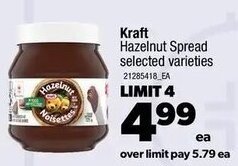 Real Canadian Superstore Kraft hazelnut spread offer