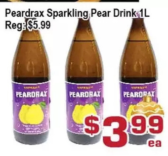 Top Food Supermarket Peardrax sparkling pear drink offer