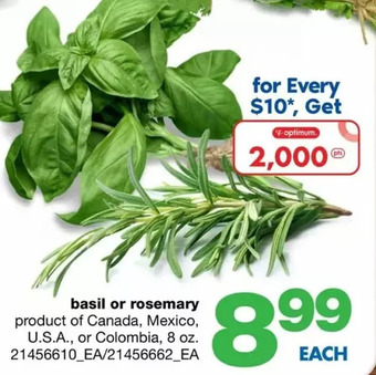 Wholesale Club Basil or rosemary offer