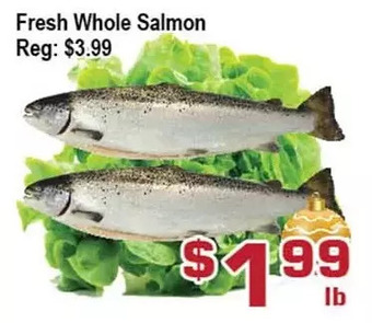 Top Food Supermarket Fresh whole salmon offer