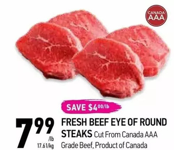Coppa's Fresh Market Fresh beef eye of round steaks offer
