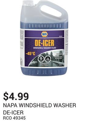 NAPA Auto Parts Windshield washer de-icer offer