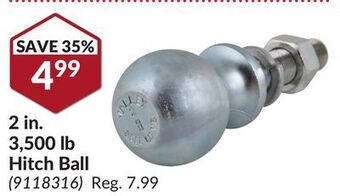 Princess Auto 2 in. 3,500 lb hitch ball offer