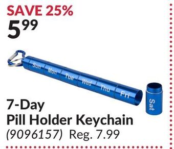 Princess Auto 7-day pill holder keychain offer