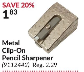 Princess Auto Metal clip-on pencil sharpener offer