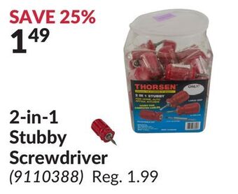 Princess Auto 2-in-1 stubby screwdriver offer