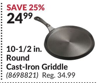 Princess Auto 10-1/2 in. round cast-iron griddle offer