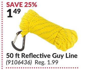 Princess Auto 50 ft reflective guy line offer