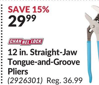 Princess Auto Channel lock 12 in. straight-jaw tongue-and-groove pliers offer