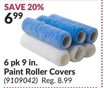 Princess Auto 6 pk 9 in. paint roller covers offer