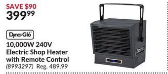 Princess Auto 10, 000w 240v electric shop heater with remote control offer