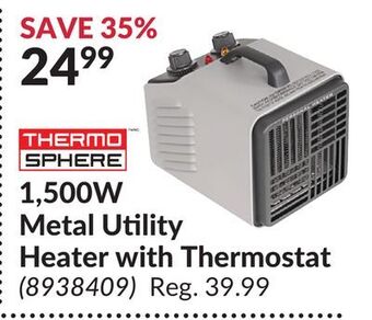 Princess Auto Thermo sphere 1,500w metal utility heater with thermostat offer