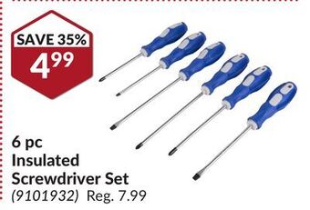 Princess Auto 6 pc insulated screwdriver set offer