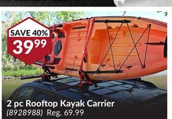 Princess Auto 2 pc rooftop kayak carrier offer