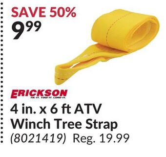 Princess Auto Erickson 4 in. x 6 ft atv winch tree strap offer