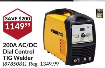 Princess Auto 200a ac/dc dial control tig welder offer