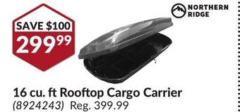 Princess Auto Northern ridge 16 cu. ft rooftop cargo carrier offer