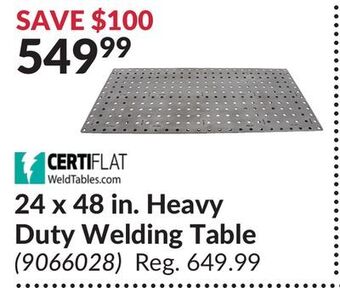 Princess Auto Certiflat 24 x 48 in. heavy duty welding table offer