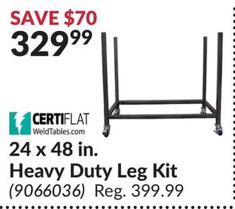 Princess Auto 24 x 48 in. heavy duty leg kit offer