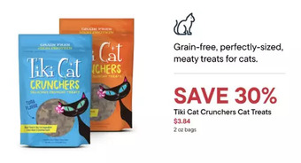 Petvalu Tiki cat crunchers cat treats offer