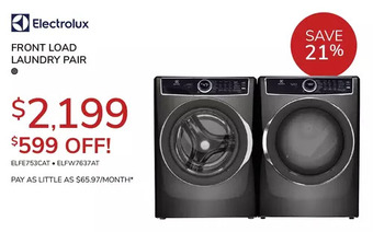 Goemans Appliances Electrolux front load laundry pair offer