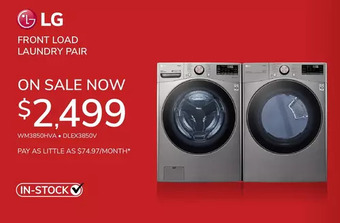 Goemans Appliances Lg front load laundry pair offer