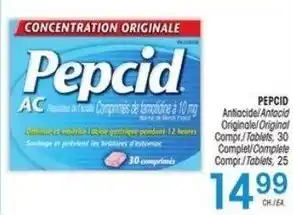 Uniprix Pepcid antacid original, 30 tablets, Complete 25 tablets offer
