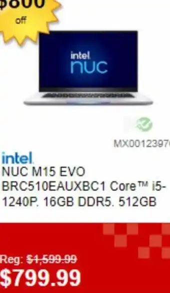 Intel NUC M15 EVO BRC510EAUXBC1 Core i5-1240P 16GB DDR5 512GB