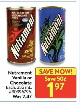 Walmart Nutrement Vanilla or Chocolate offer