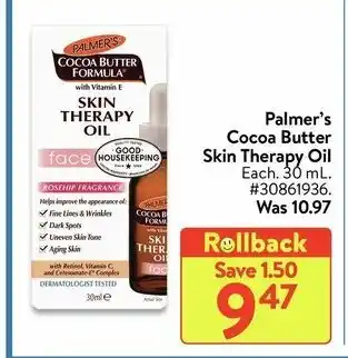 Walmart Palmer's Cocaa Butter Skin Therapy Oil offer