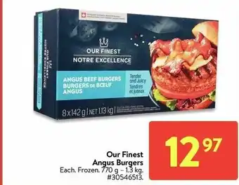 Walmart Our Finest Angus Burgers offer
