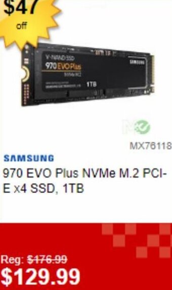 Samsung 970 Evo plus NVMe m.2 PCI-Ex4 SSD 1TB