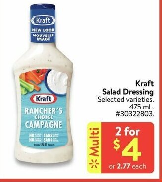 Walmart Kraft Salad Dressing offer